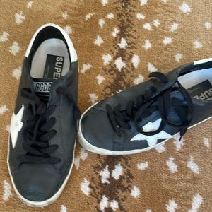 Golden Goose Black Sneakers with White Star
